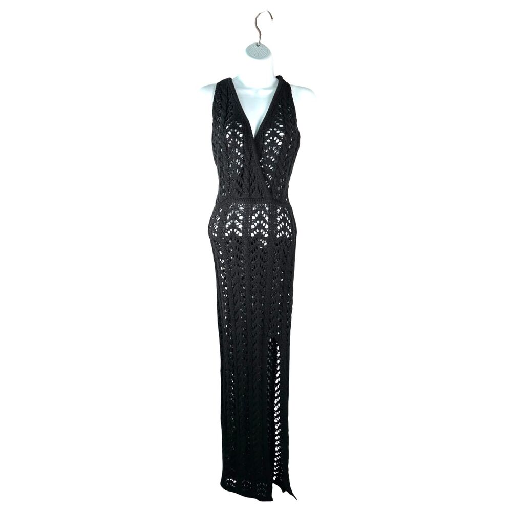 JLUXLABEL Black Crochet Maxi Dress